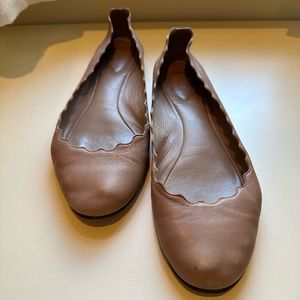 Chloe Lauren wave ballet flat 38 tan